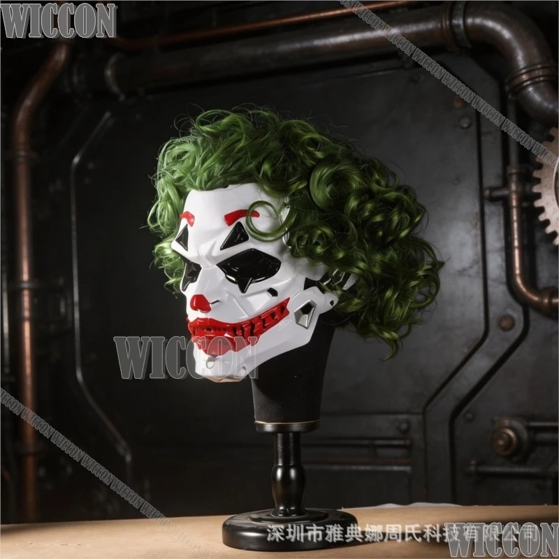 Cyber Style Punk Horror Clown Full Head Mask Scary Costume Prop For Halloween Carnival Rave Party Festival Fancy Comic Con