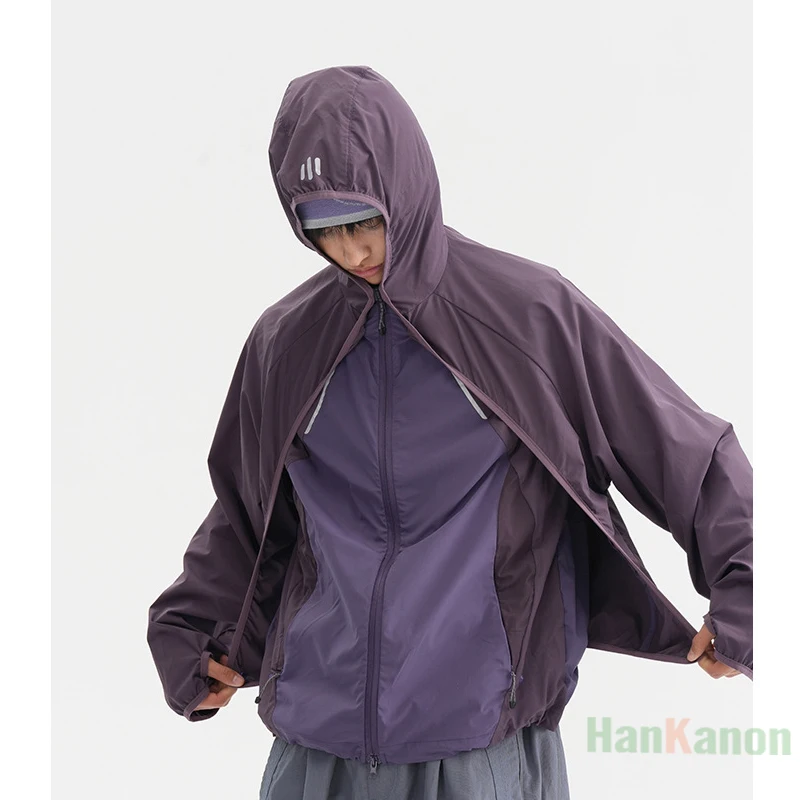 2-in-1Lightweight Outdoor Sports Jacket: Blocked Stand - Up Collar Coat  Cycling Hiking Camping Windproof Jacket Unisex