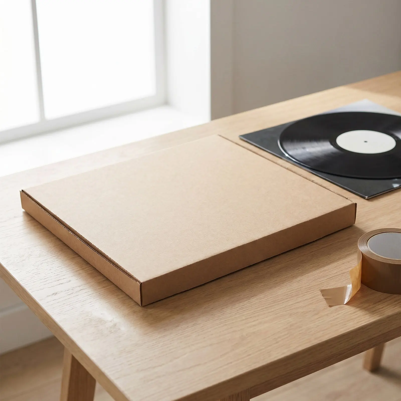 10Pcs Vinyl Mailers Kraft Heavy Duty Record Shipping Boxes for Mailing Storage Packaging Cds Dvds 12x10x0.7 Inch