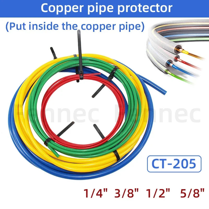 Protetor de tubo de cobre de ar CT-205 pe ferramenta de dobra de tubo de plástico 4m anti-deformação proteção de tubo de cobre não-deformação