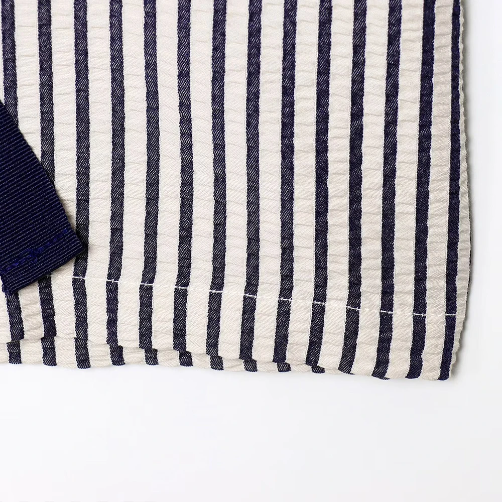 Femmes nouvelle mode été décontracté Chic rayé ample femmes Blouse col en v à lacets à manches courtes Vintage chemise en soie 1165057