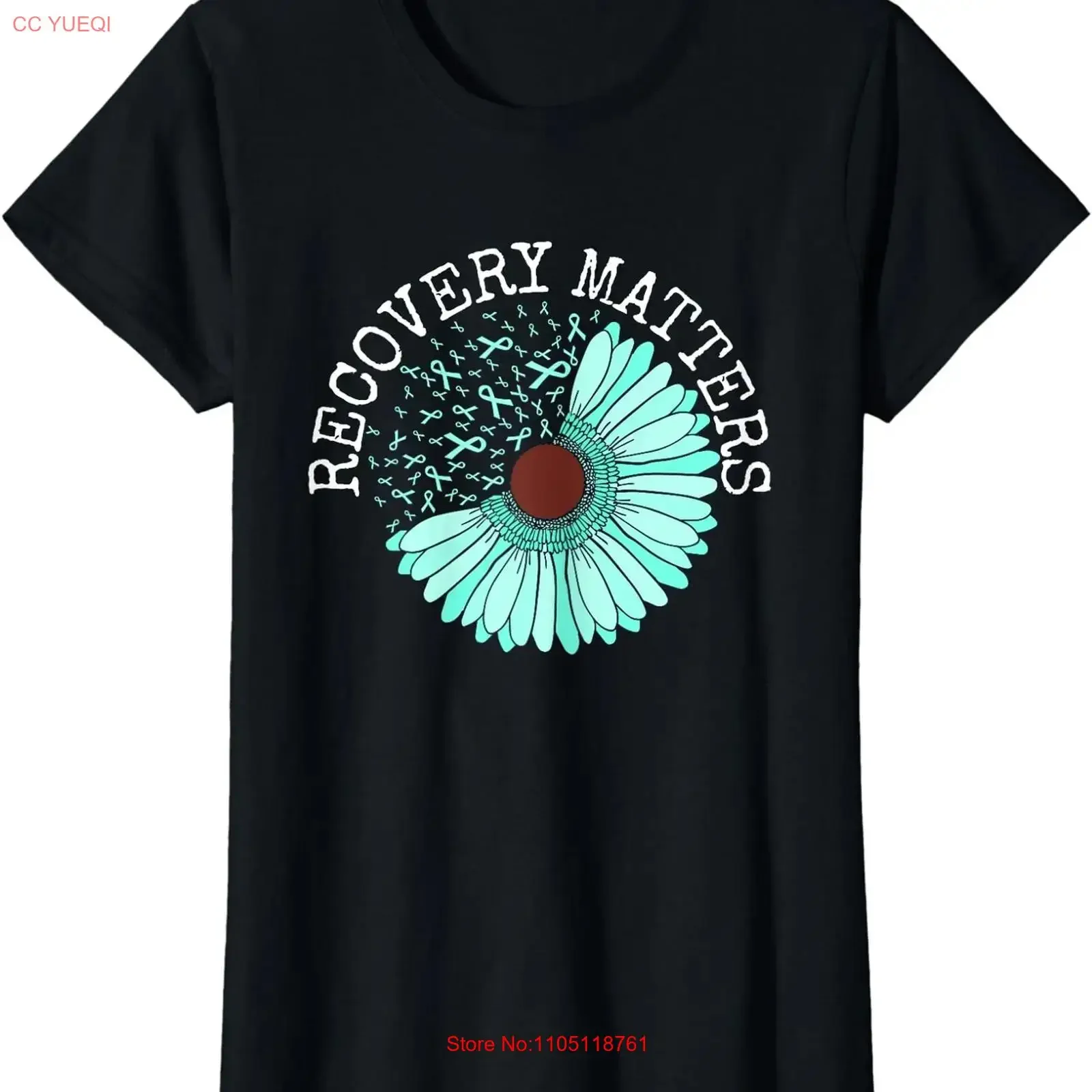 Recovery Matters Drug Alcohol Awareness Addiction Ladies' Crewneck T Shirt long or short sleeves vintage Washed streetwear