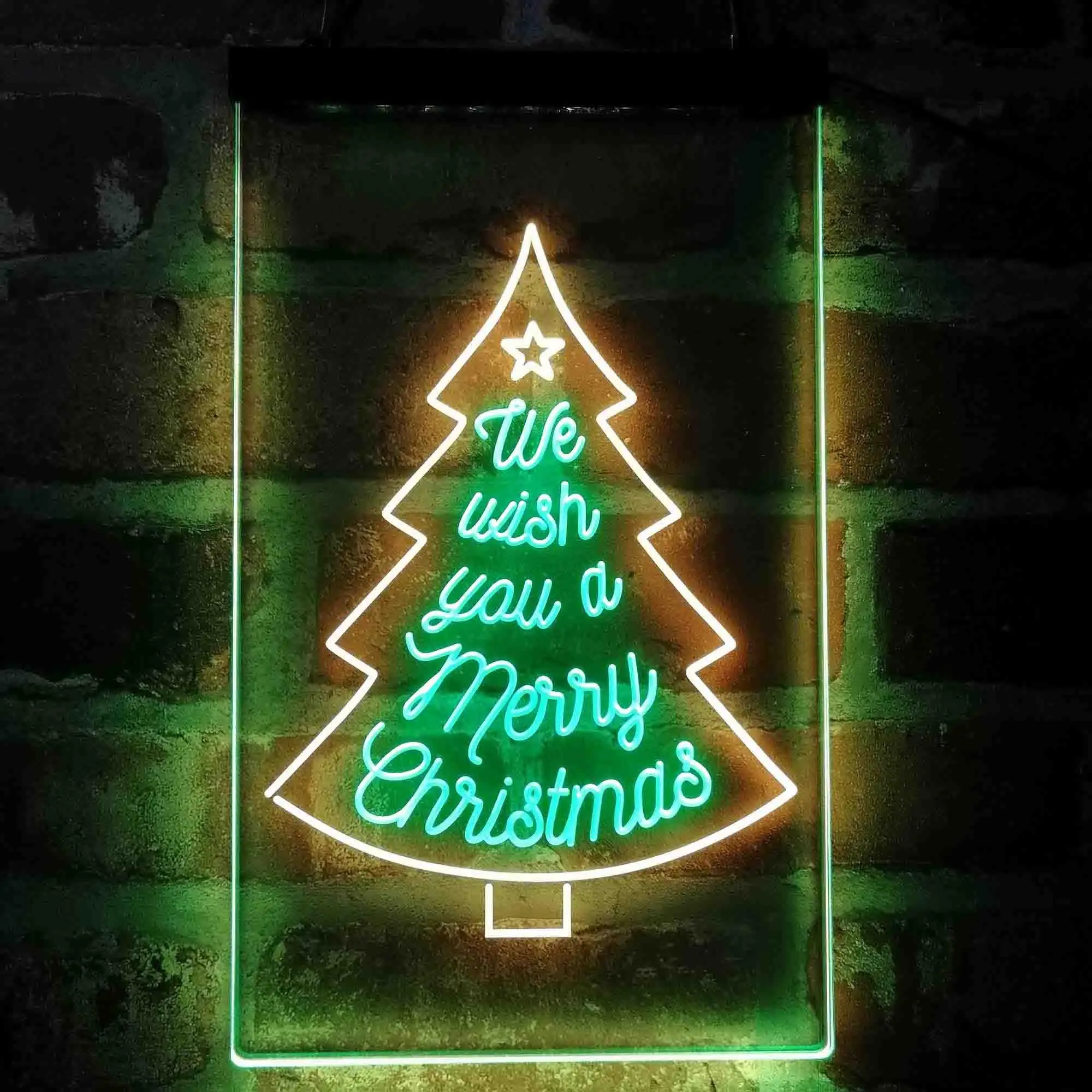 We Wish You are Merry Christmas Tree Dual Color Led Neon Sign st6-i4125