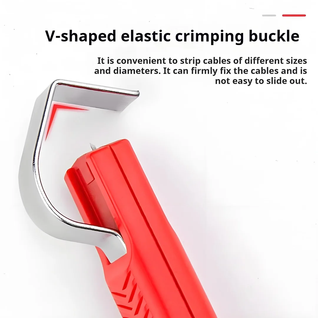 Electrician Wire Stripper Knife Rubber Handle Hand Stripping Tool for 4-50mm PVC, Silicone Rubber PTFE Cable