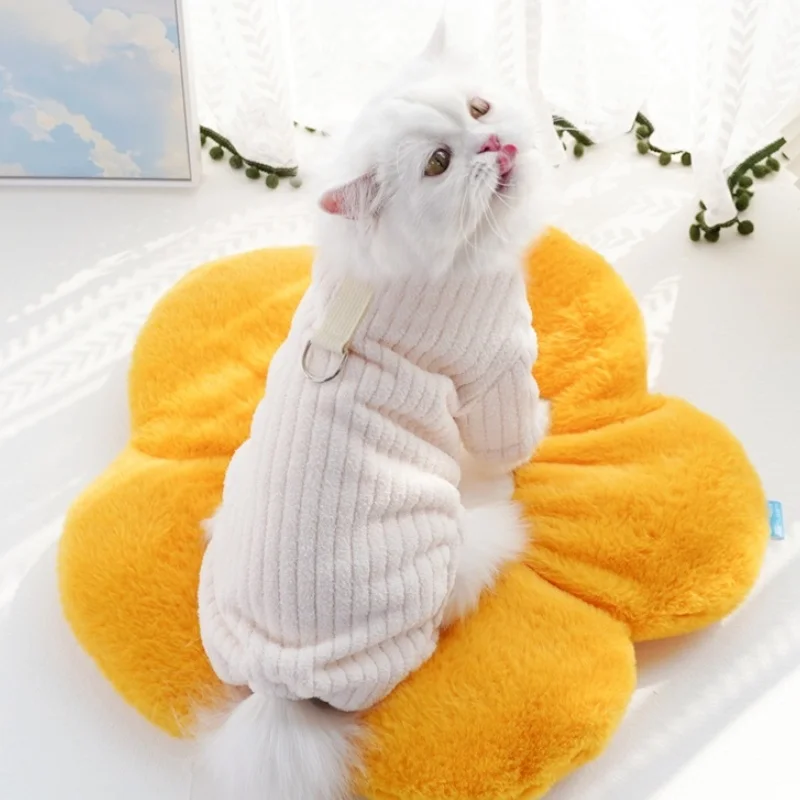 Winter Dog Jumpsuits Luxury Pet Dog Overalls Warm Puppy Pajamas Cute Solid Cat Jumpsuits Pet Costumes French Bulldog Dog Clothes