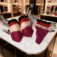 Conjunto de Lencería Sexy de Encaje para Mujer 2026, Conjunto de Brasier y Bragas con Diseño de Corazón, Elástico y Transpirable