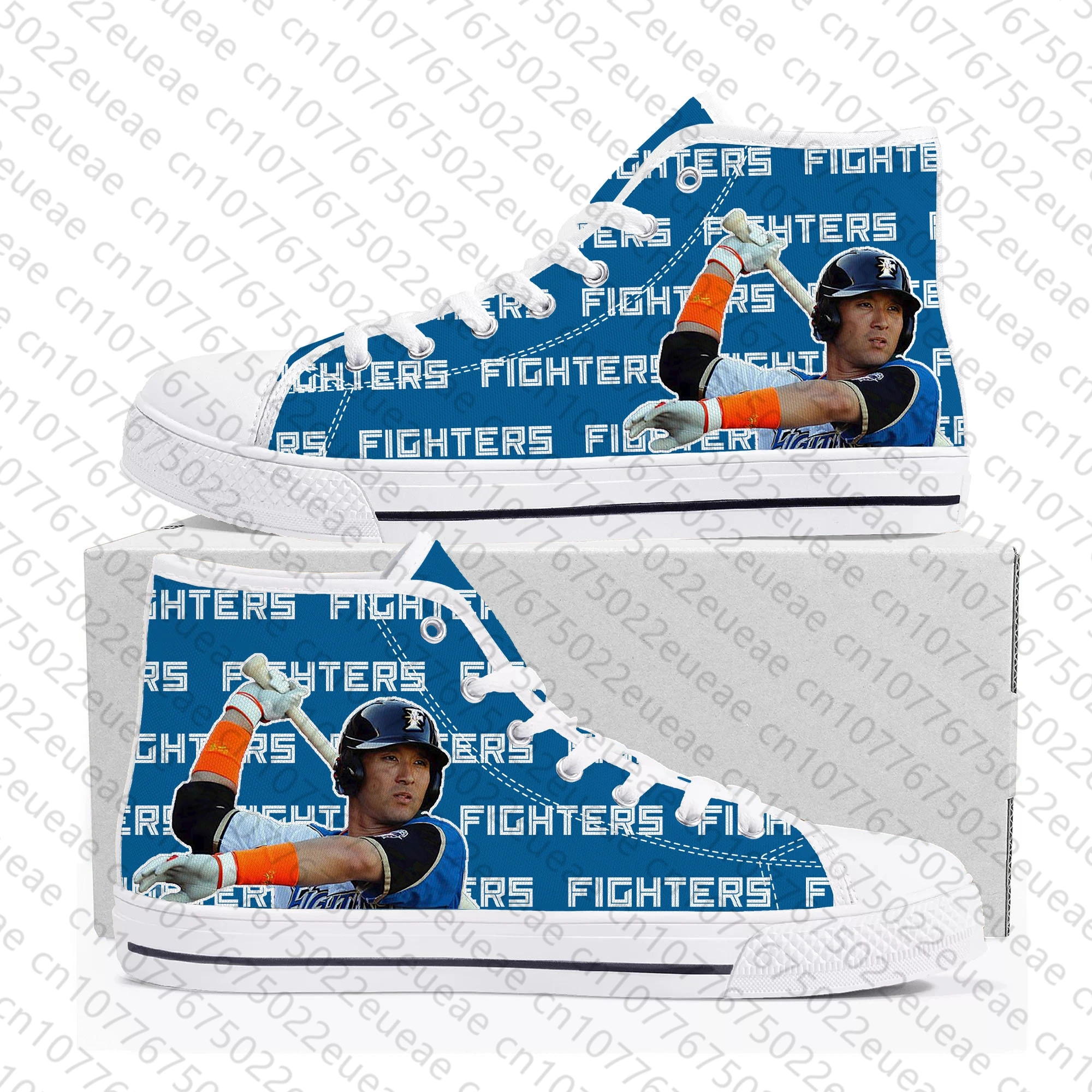 ハムファイターズ Ham Fighters baseball High Top Sneakers Mens Womens Teenager Canvas High Quality Sneaker Casual Custom Made Shoes DIY