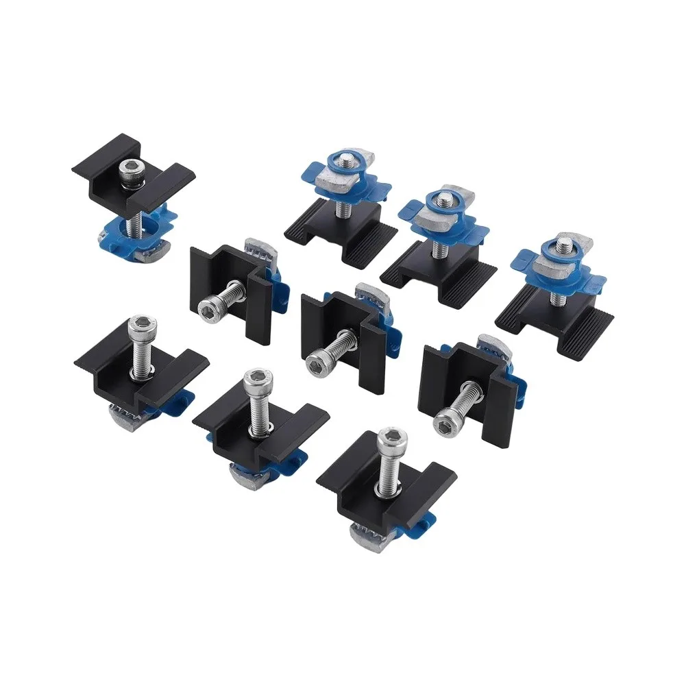 10pcs Weatherproof Aluminum Solar Panel Mounting Kit for Rooftop Metal Roof Flat Roof RV Campervan Boat Installations