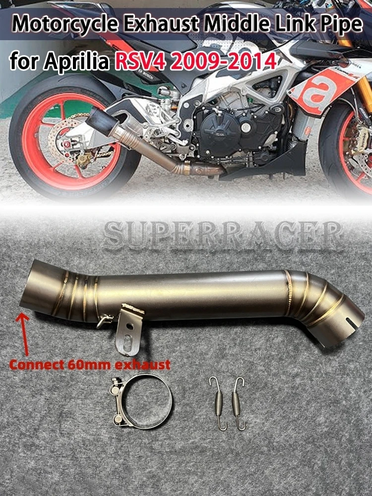 

Motorcycle Accessories Escape Moto for Aprilia RSV4 2009-2014 Stainless Steel Exhaust Middle Pipe Link Connect 60mm Exhaust Pipe