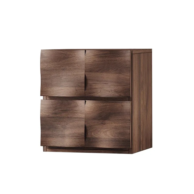 style black walnut side cabinet module combination cabinet household living room solid wood bucket cabinet bedside table