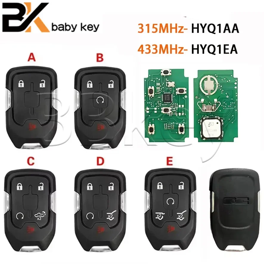 Smart Key Fob 315Mhz ID46 HYQ1AA  For Chevrolet Tahoe Silverado Suburban GMC Terrain Acadia YUKON XL Sierra