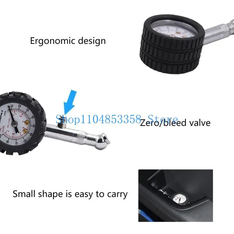 

652F 60psi/100psi Манометр давления воздуха с резиновым корпусом Манометр для шин Большой циферблат Датчик давления в шинах