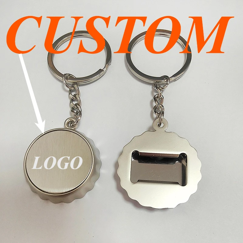 

1pc Custom Keychain Personalized Metal Bottle Cap Opener Customized Key Ring Car Accessories Gift Wholesale