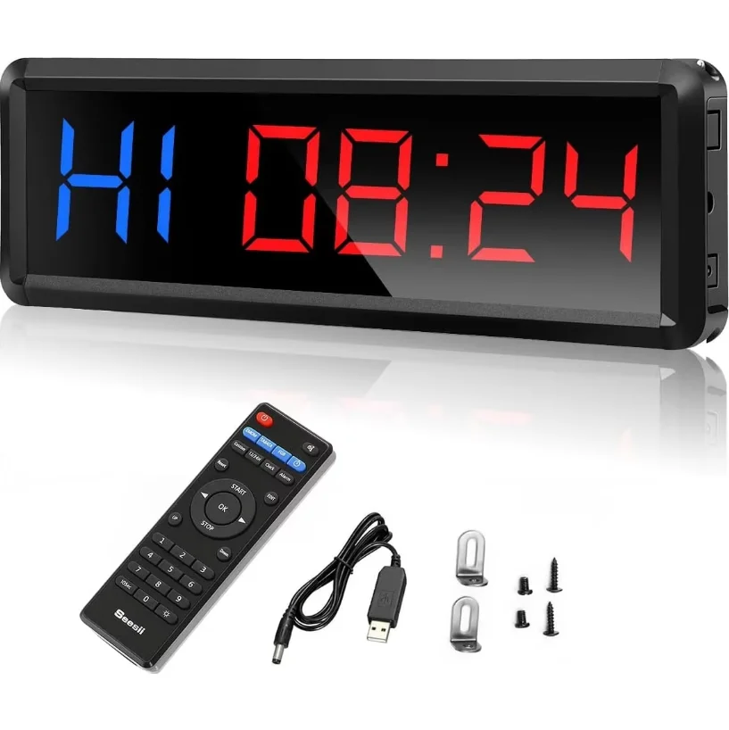 Seesii Gym Timer LED Workout Colck Count Down/Up 11.5\
