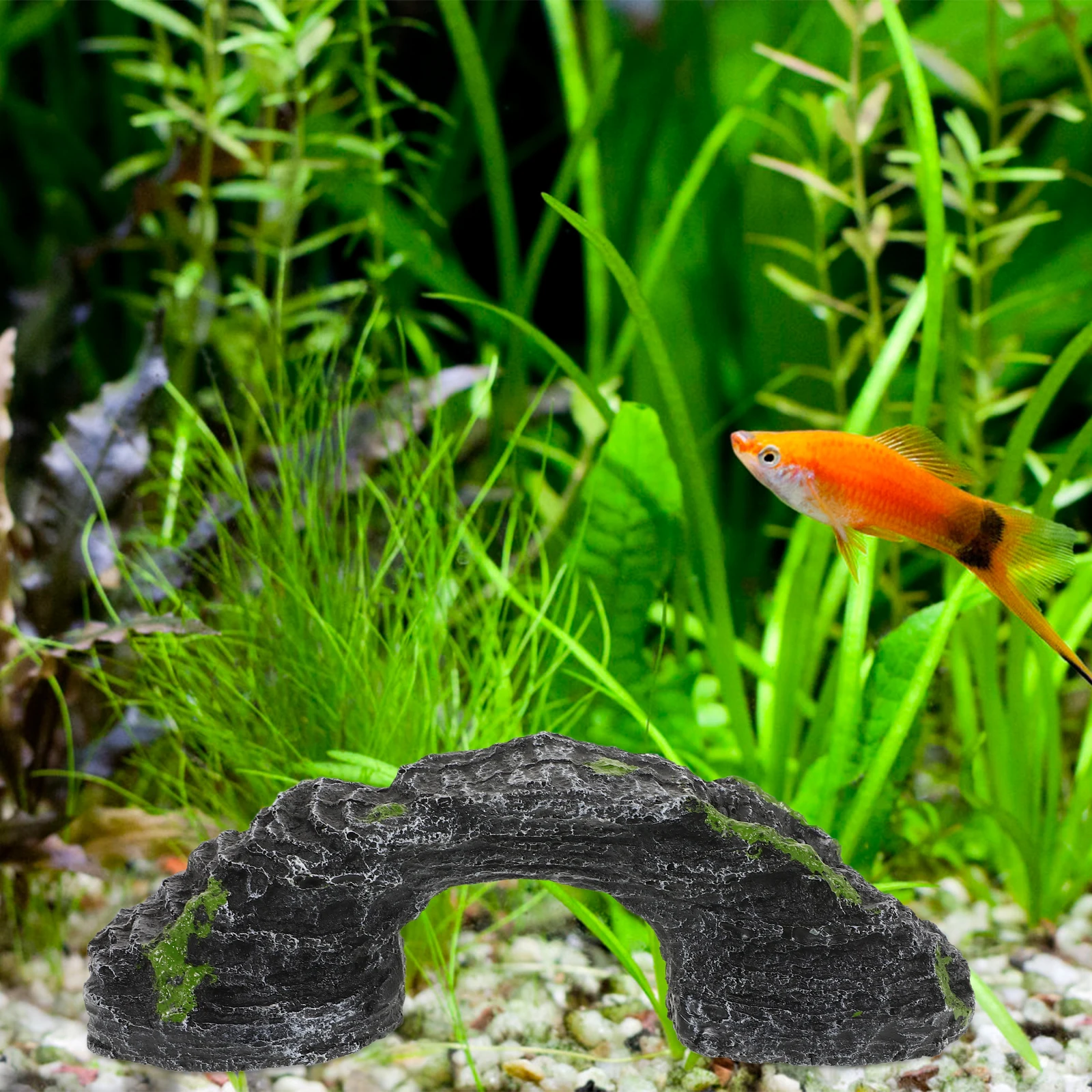

Turtle Basking Platform Resin Fish Tank Decor Grey Reptile Accessories Aquatic Turtle Tank Decoration Tortoise Hide Playground