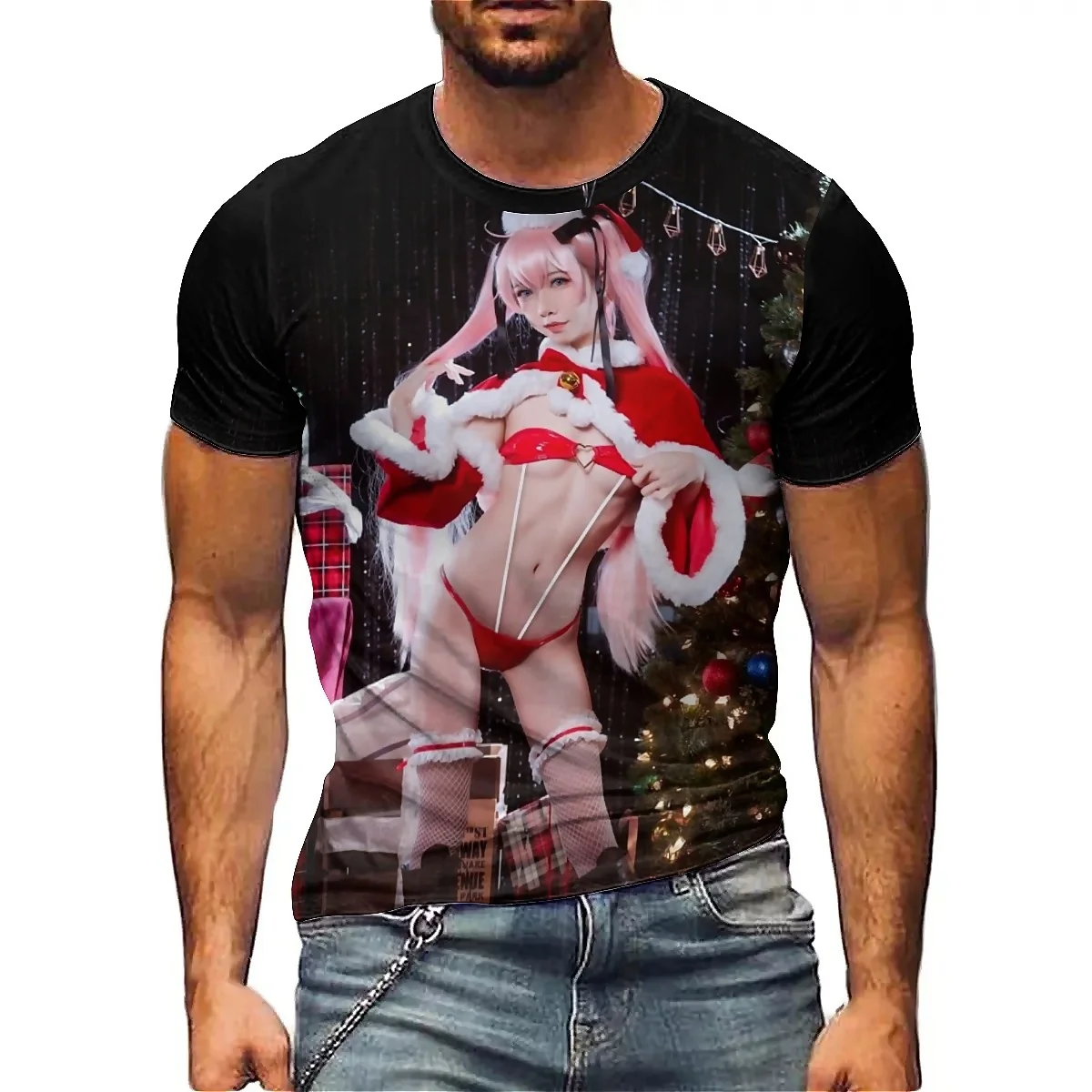Men's Party Event 3D Printed Short-Sleeve T-Shirt - Summer Sports, 3D Short-Sleeve, High-Quality Printing
