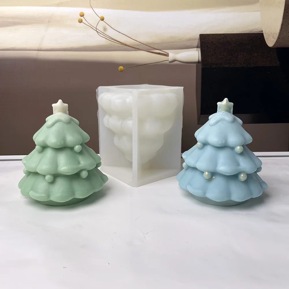 3d Weihnachts baum Kerzen formen Silikon Kiefer Silikon form für Epoxidharz Casting DIY festliche Aroma therapie Kerze liefert