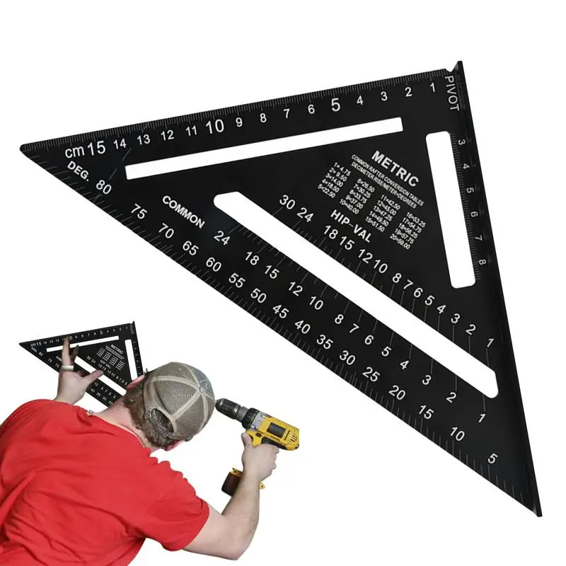 Speed Square Measuring Layout Tool Rafter Square Metal Square Ruler Alloy Metal Triangle Ruler Positioning Squares Woodpeckers