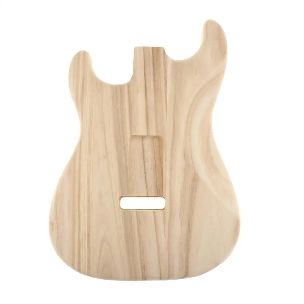 Guitar Body Unfinished DIY Wood Electric Guitar Barrel Part for ST Guitar Kit Assembly and Accessories