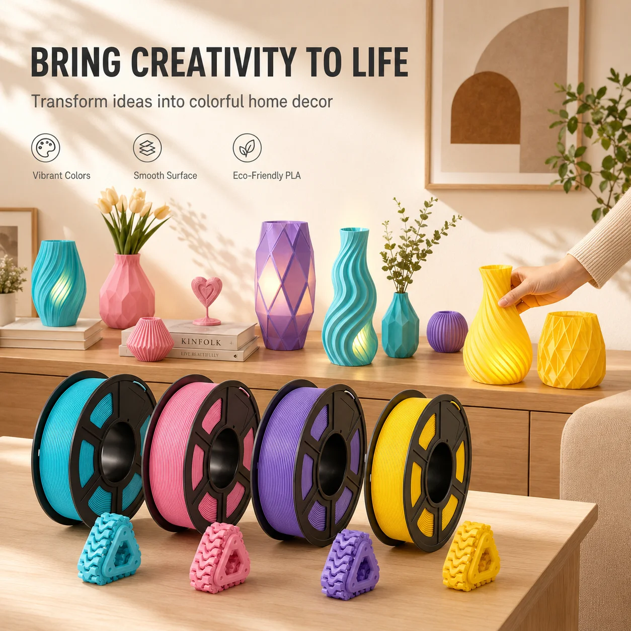 1,75mm Hochgeschwindigkeits-PLA 3D-Drucker Filament-Bundle ±0,02mm Maßgenauigkeit Wiederverwendbare 250g Spulen Insgesamt 1KG – Detail 5