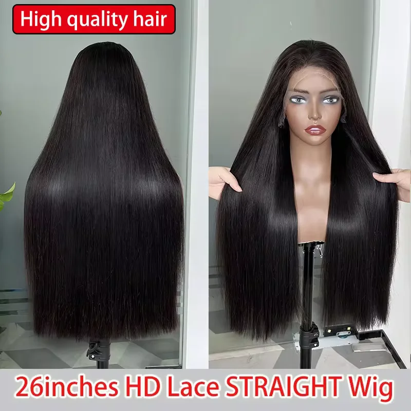 

Super Double Drawn Vietnamese Raw Human Hair wig 250% Density Straight 13X4 HD Transparent Lace Frontal Body Wave Lace Wig 4x4