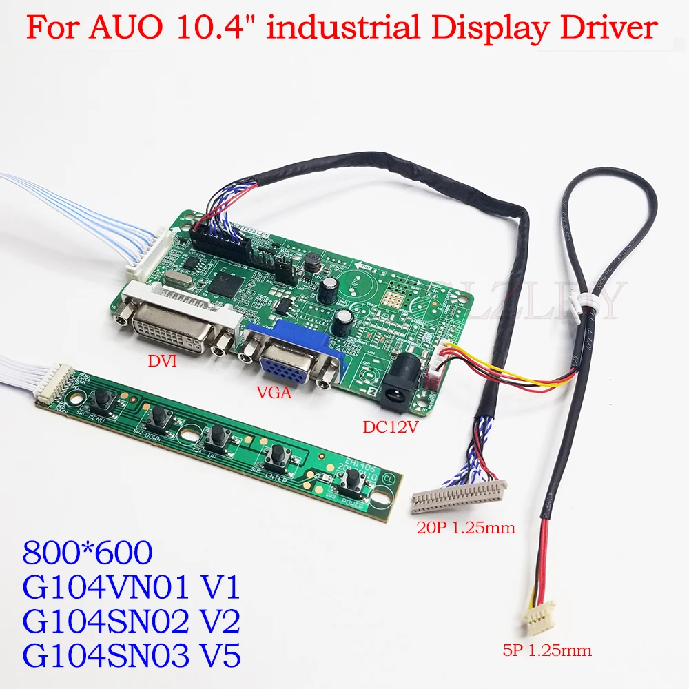 

For AUO 10.4" 800x600 G104SN02 V2 G104VN01 V1 G104SN03 V5 LCD LVDS HDMI DVI VGA LCD industrial Display monitor Driver Board Kit
