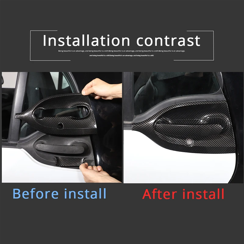 Adesivo protetor para porta externa de carro, plástico abs, maçaneta da porta, escudo decorativo para mercedes benz smart 453 fortwo 2016-2021 lhd