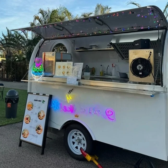 스테인리스 스틸 스낵 푸드 트레일러 카트 이동식 피자 판매 트럭 이동식 케이터링 트레일러 이동식 아이스크림 트럭