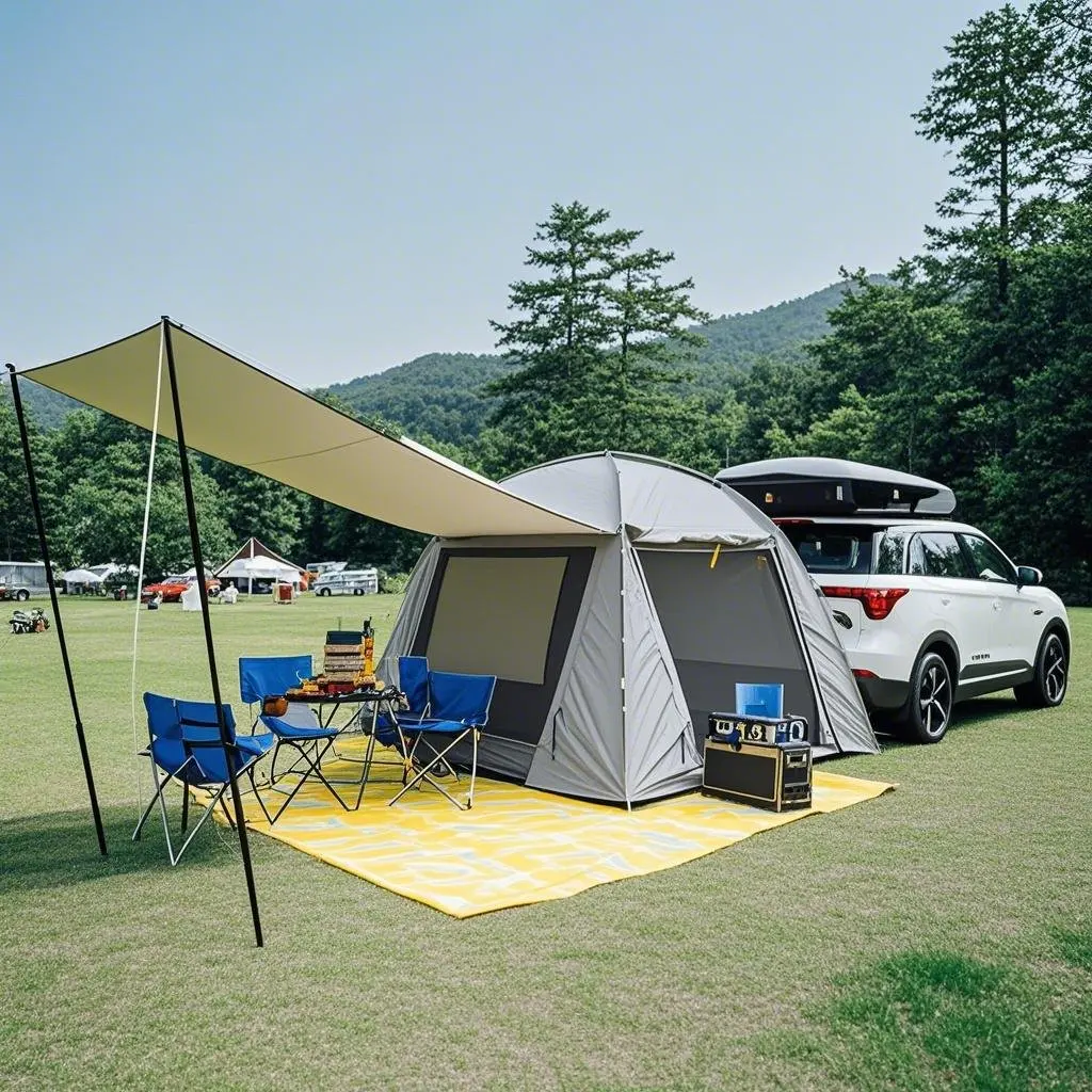 

6 Person SUV Tent,Car Rear Tent Car Rear Canopy Tent With Anti-mosquito Sunshade Tarp,CZX-681 Family Car Tailgate Tent,SUV Tent