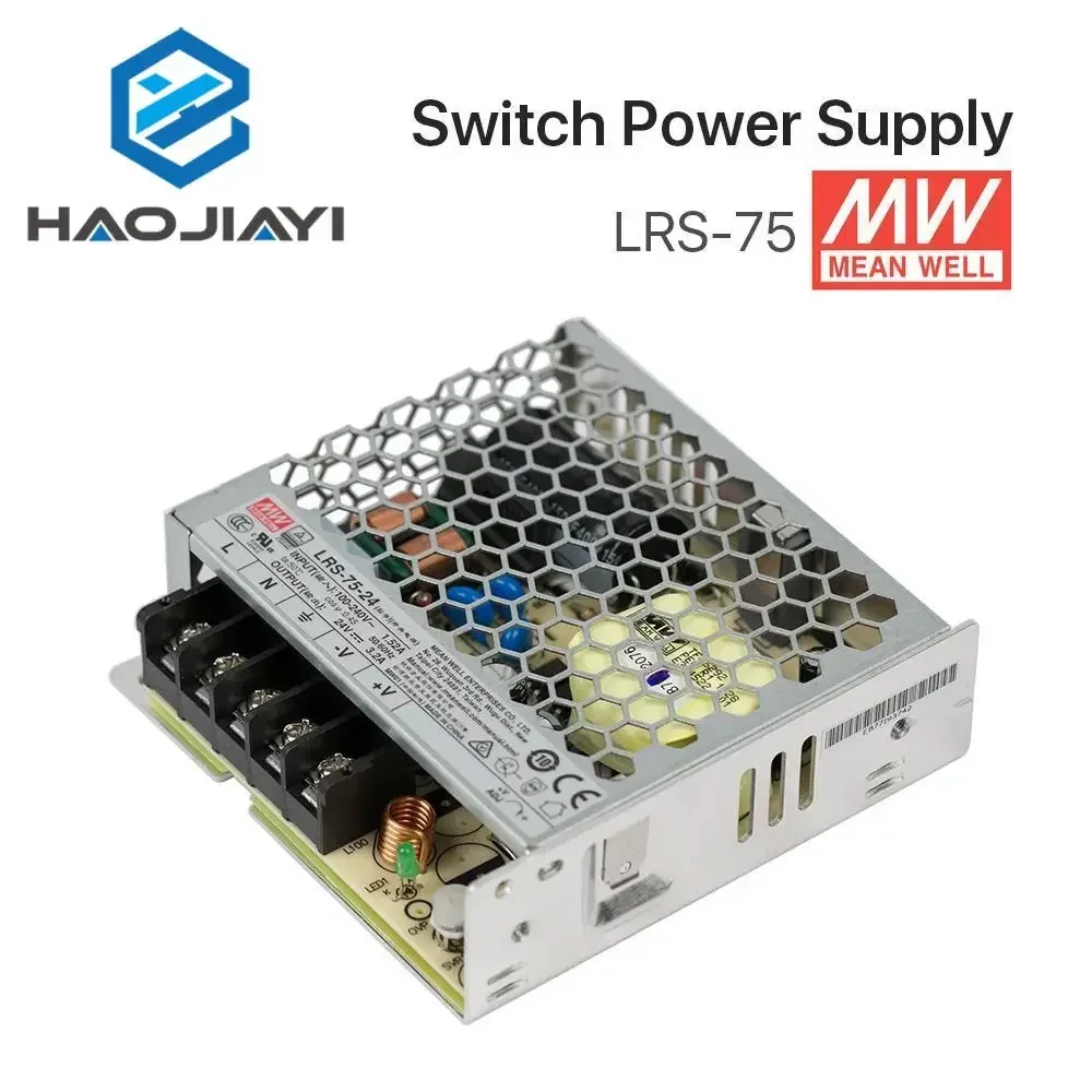 Meanwell LRS-75 Switching Power Supply 12V 6A / 24V 3.2A 75W Original MW Taiwan Brand for Laser Controller