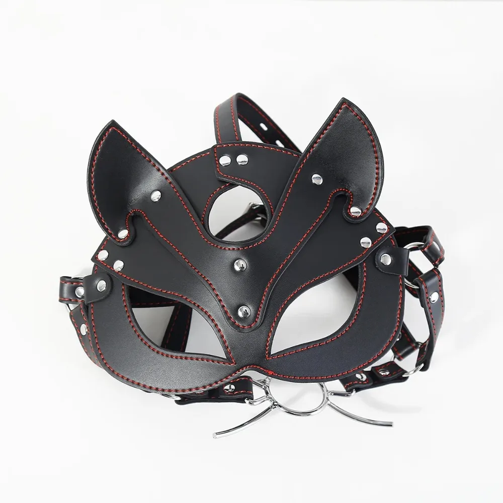 Couple SM Games Mouth Gag Sexual Mask Sex Toy Set Adult Erotic Roleplay Games Sex Mask Oral Sex Gag PU Leather 18+ Product view 3
