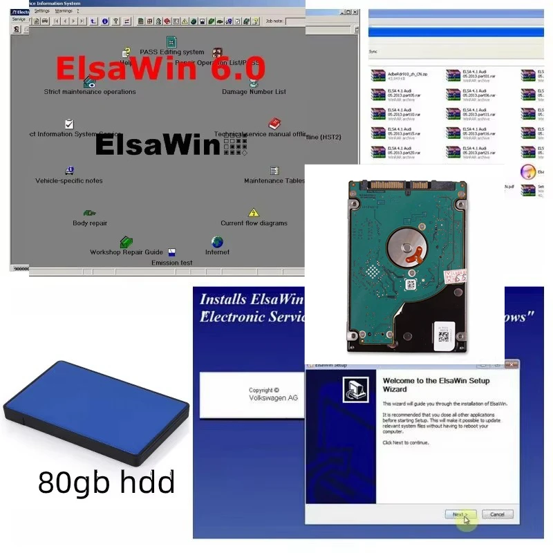 Latest ElsaWin 6.0 Auto Repair Software For Au/di, V//W ,Sko-da ,Se-at Elsa Win 6.0 Cars Service Repair Manual Free Install Help