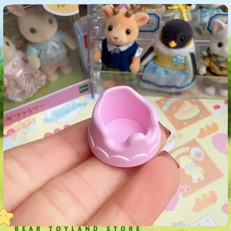 Sylvanian Families-Juego de cocina de figuras de Anime, juguetes para niños y niñas, Ternurines Calico Critters, Mini muebles bonitos, adornos pequeños