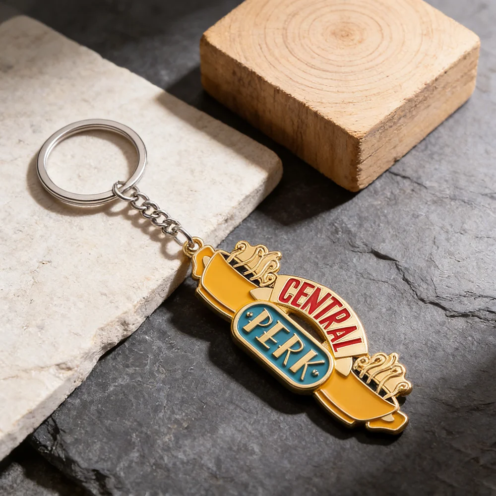Friends TV Show Keychain Central Perk Pendant Unisex Car Key Ring Jewelry Gift for Men Women Christmas