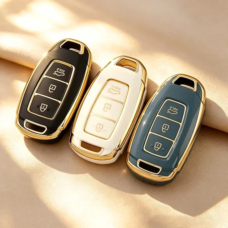 3 Buttons Tpu Car Key Case for Hyundai Palisade Grandeur Azera Elantra GT Kona 2018 2019 Remote Fob Protector Cover Accessories