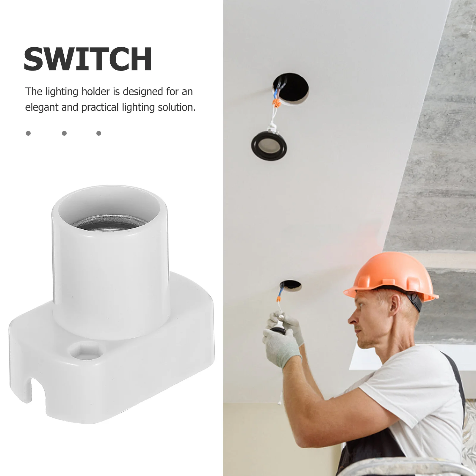 

2Pcs Square E17 Lamp Base Bakelite Screw Socket for Custom Light Fixtures Display Stand Lighting Accessories Pendant Use