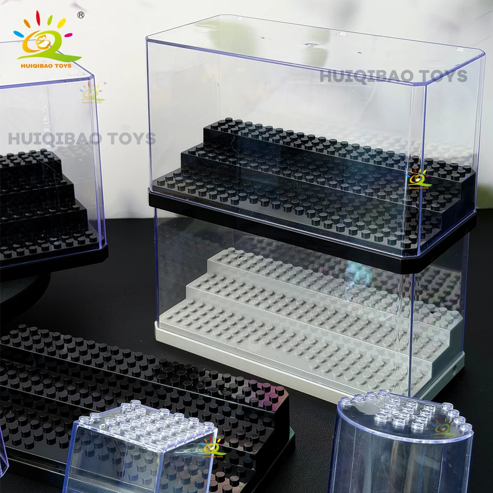 HUIQIBAO Clear Acrylic Display Case for Figures Building Block Display Dustproof Box Storage Shelf Transparent Showcase Toys - view 4