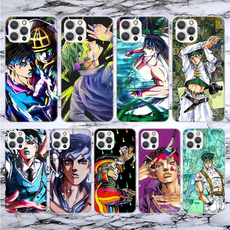 JoJo Adventure Rohan Kishibe Soft Phone Case For iPhone 16 15 14 13 12 11 Pro Max X XR XS 7 Plus 8 + SE 16Max Pattern Customized