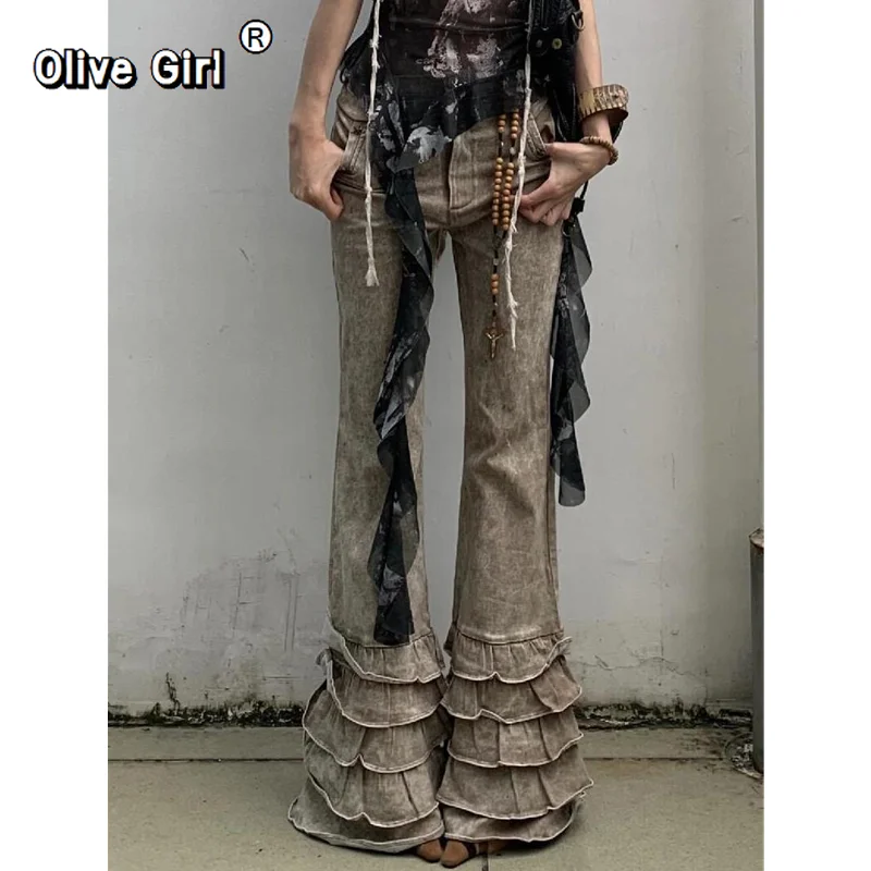 بنطلون جينز نسائي Y2K واسع الساق فضفاض غير رسمي من قماش الدنيم Harajuku حلو عالي الخصر فضفاض جينز عتيق لخريف 2026 #5