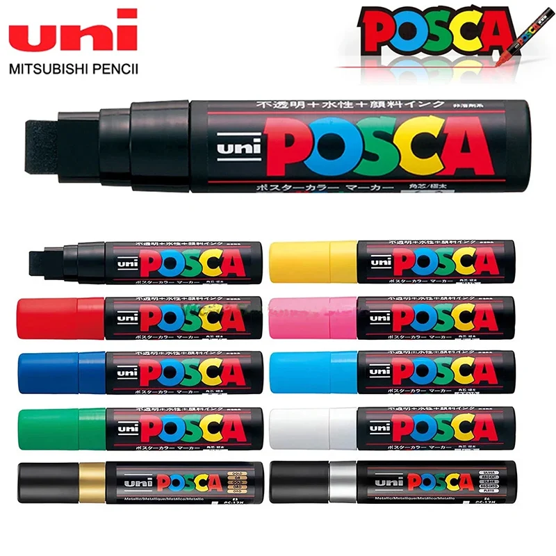 1pcs Japan UNI POSCA Marker PC-17K Graffiti Painting POP Poster Advertising Pen 15mm Water Based Big Head Pen Art Supplies