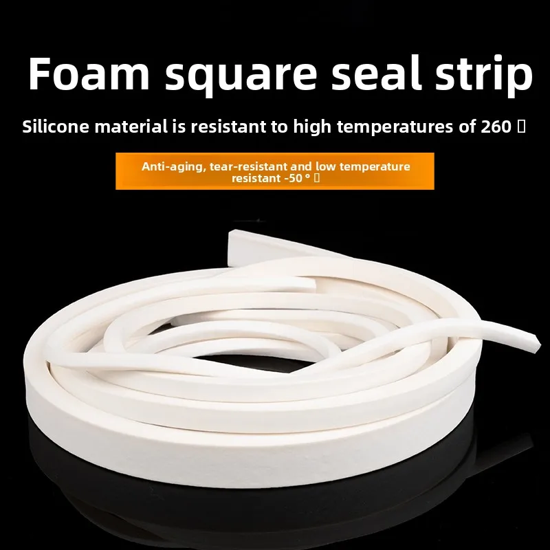 

High Temperature Resistant Foam Silicone Strip Non Slip Elastic Sealing Sponge Bar White