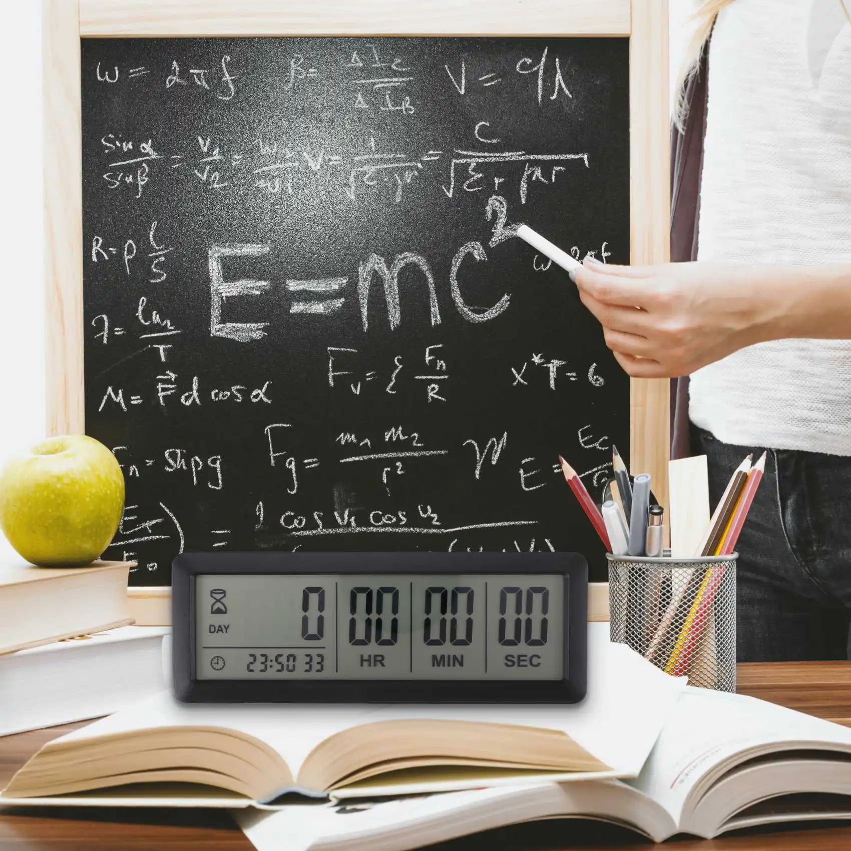 Diskon Besar Jam Penghitung Waktu Mundur Digital Besar - Penghitung Waktu Mundur 999 Hari untuk Dapur Lab Kelulusan (Hitam)