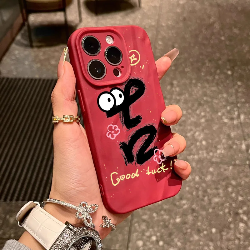 Gourde حظًا سعيداً لأنماط العام الجديد جراب هاتف آيفون 16 15 14 12 13 11 Pro Max IP 7 8 Plus Iphone X XS XR Xs Max