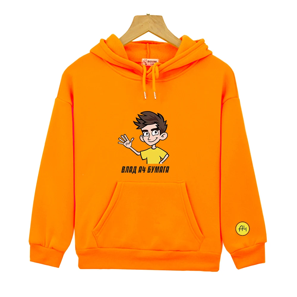 

Kid's Cartoon Graphic Hoodies Merch Vlad A4 Boy's Thicked Hooded Sweatshirts Casual Family Clothing Tops Toddler Girl Clothes