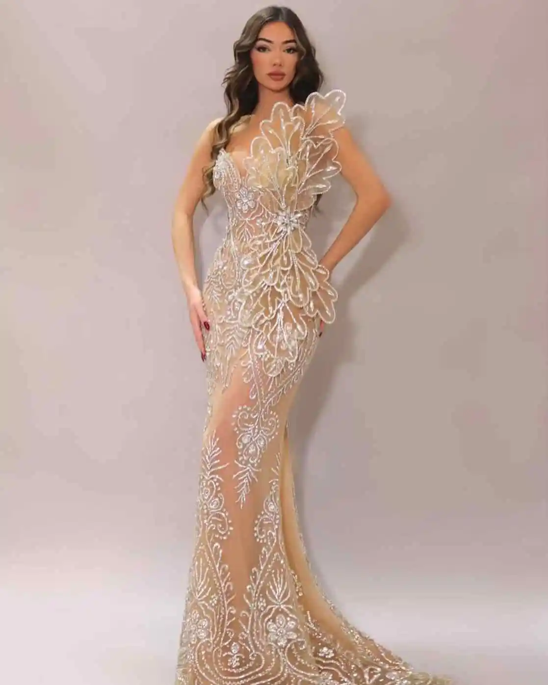 Nouveau Design robes De Soirée sirène perles cristaux dos nu sans manches robes De bal robes De Soirée Robe De Soirée personnalisée