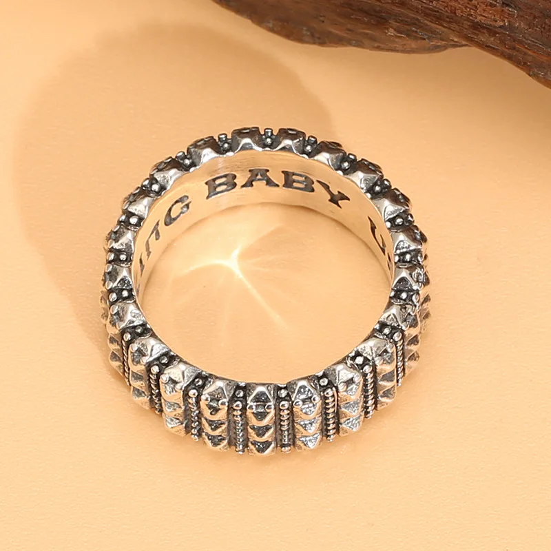 S925 silver jewelry european and american trendyy personalized twine twist ring thai silver retro couple ring