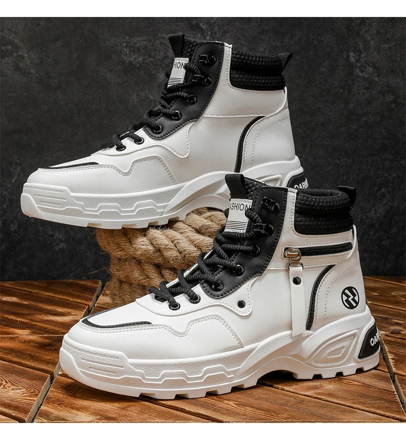 Herrenstiefel Frühling und Herbst Neue Weichsohlen-Antirutsch-Freizeitstiefel Modische Joker-Outdoor-High-Top-Stiefel Jugendliche Komfort-Arbeitsstiefel – Detail 18