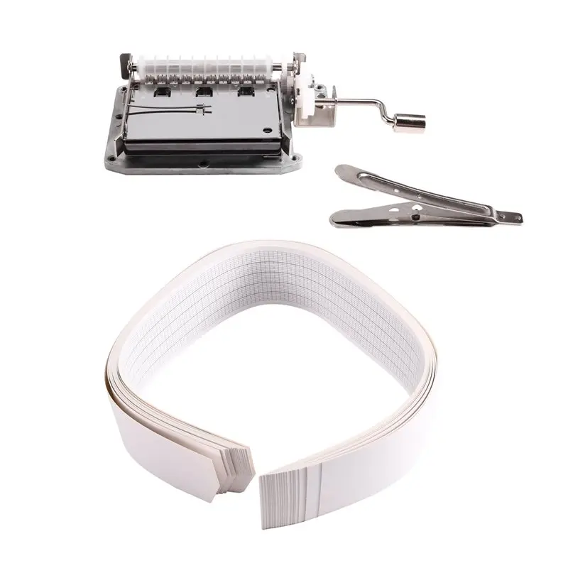 AB41-DIY 30 Note Tape Hand Crank Music Box Movement Hole Puncher 20 Papar Paper Tapes