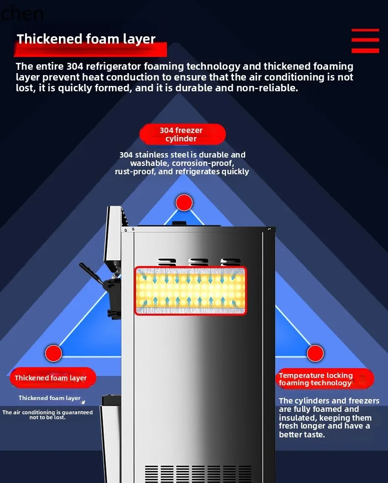 HTT vertical ice cream machine commercial  milk tea shop special cone  soft ice cream machine desktop
