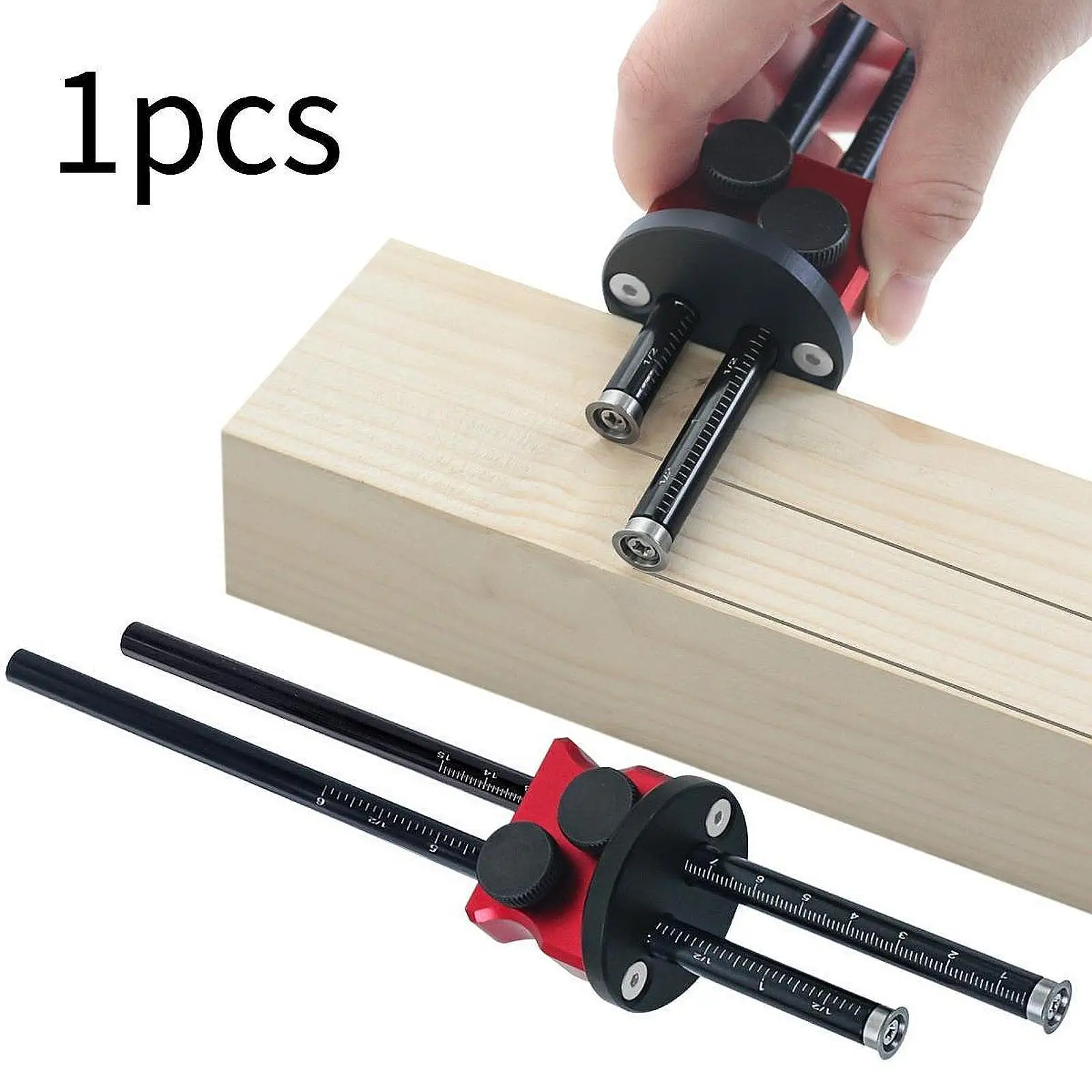 Wheel Marking Gauge Black Red Metric Imperial Measure Scriber Mortise Gauge